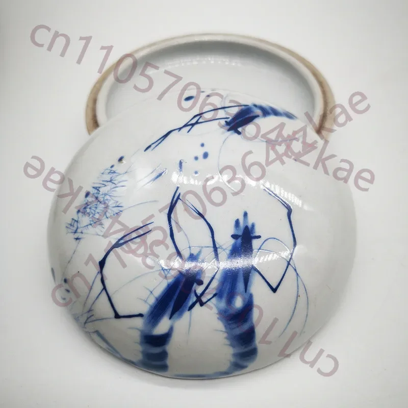 Collection Chinese Blue and White Porcelain Rouge Powder Box Calligraphy Inkbox