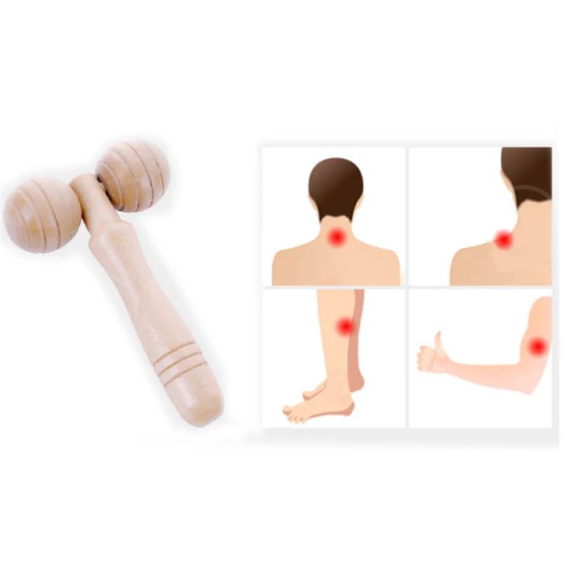 Facial Massage Stick Wooden Facial Body Massage Wheel Mini Massager Roller Wooden Massage Tool Massager Facial Massage