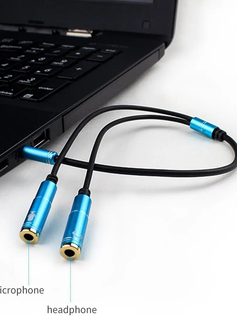 El adaptador de auriculares CANFON es un divisor Y de 3,5 mm para auriculares para juegos, permitiendo conexiones separadas para auriculares y micrófono.