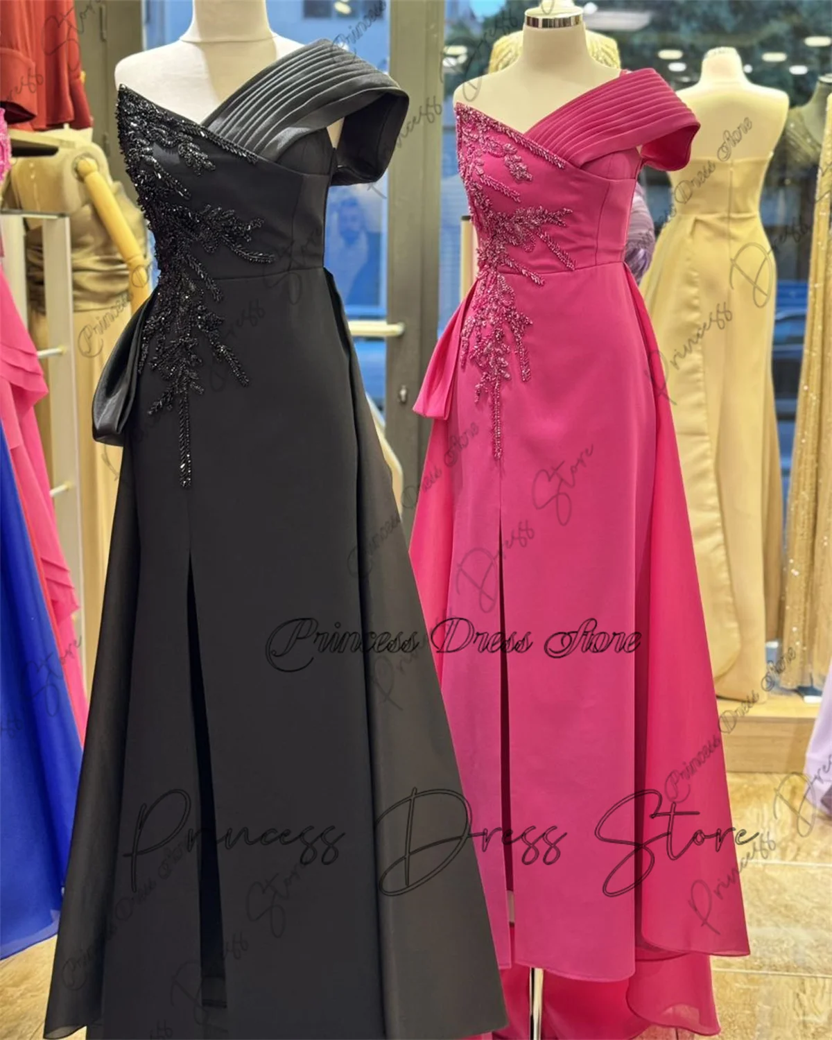 

Elegent Dubai Crystal Mermaid Evening Dresses 2025 Diamonds Pearls Gems Wedding Party Formal Prom Gowns Robe Customized