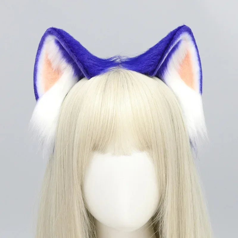 Nowa gra Jeż Anime Cosplay Opaska na głowę Niebieskie kocie uszy Nakrycie głowy Pluszowe nakrycie głowy Lolita Halloween Akcesoria do włosów Kocie uszy Rekwizyt
