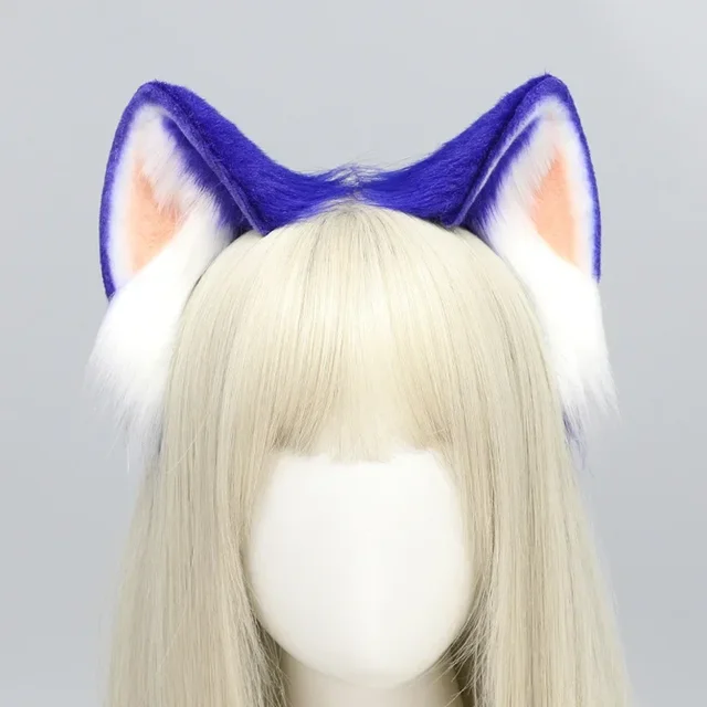 Nowa gra Jeż Anime Cosplay Opaska na głowę Niebieskie kocie uszy Nakrycie głowy Pluszowe nakrycie głowy Lolita Halloween Akcesoria do włosów Kocie uszy Rekwizyt