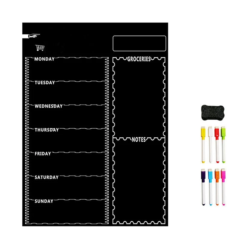 2 набора, магнитная доска A3, лист для кухни, холодильника, Многофункциональный Холодильник, еженедельная белая доска, календарь