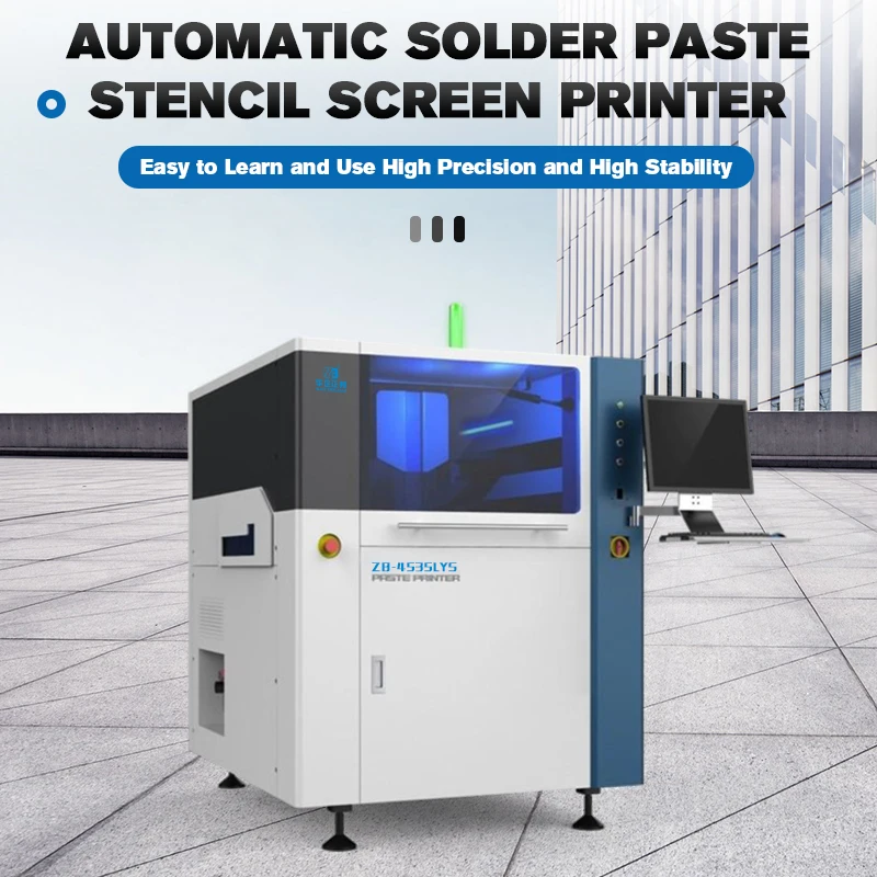 Electronics Production Machinery ZB4535LYS Full Automatic Solder Paste Printer 450x350mm Pcb Printer Machine For Smt Production