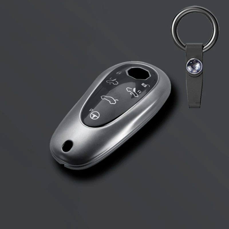 Suitable for MG car key bag, Cyberster car key set, all inclusive, metal gray, high-end feeling TPU