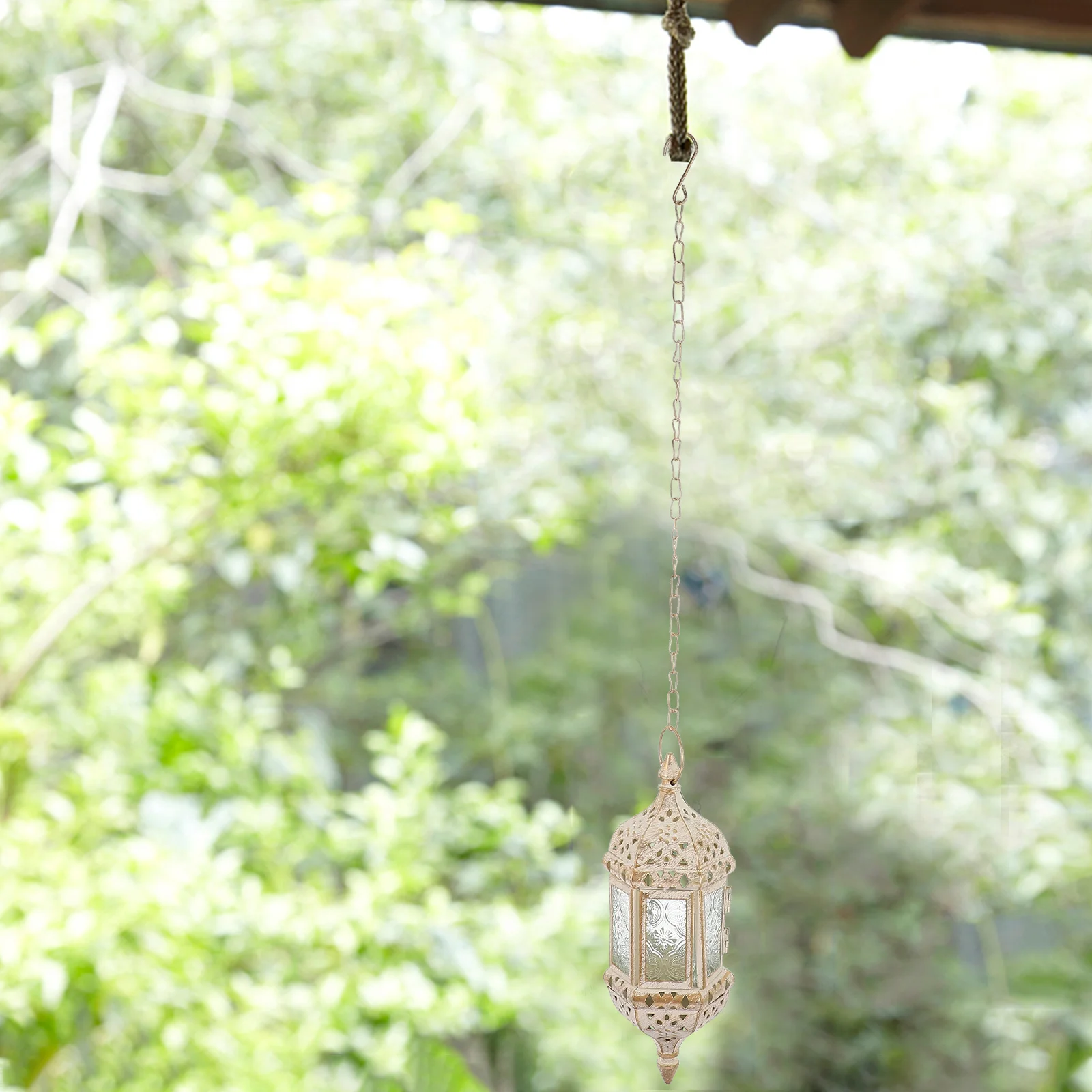 

1Pcs Glass Candleholder Hanging European Style Decorative Iron Craft Base Home Use Scene Decoration Exquisite Ornament