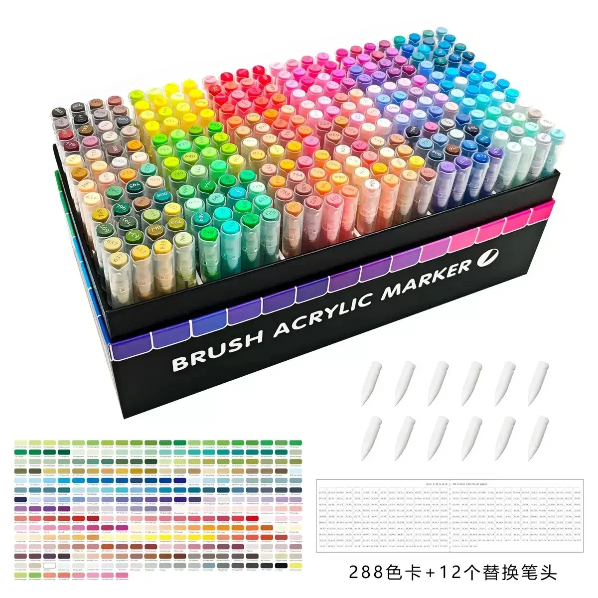 168-360 Colors GuangNa Set Acrylic Paint Markers Brush Tip Paint