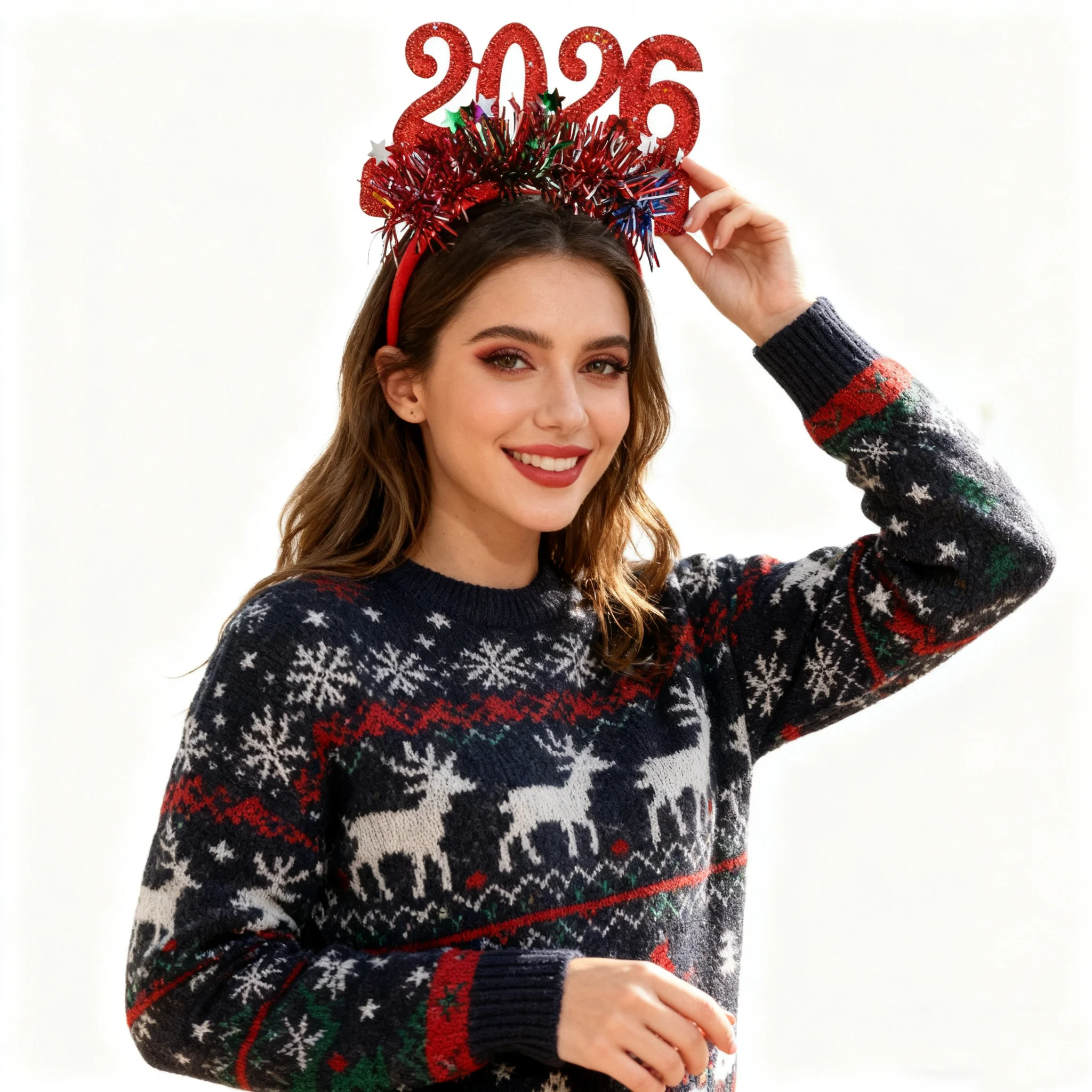 AWAYTR عيد الميلاد 2026 الترتر رباط شعر النساء البلاستيك المشارب الفتيات الشعر هوب واسعة حافة عقال إكسسوارات الشعر هيرباند جديد