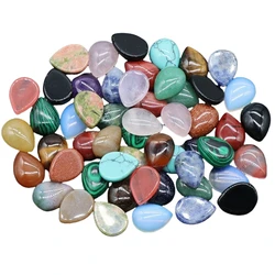 10PCS 12X16MM Water Drop Gemstone Cabochons Flatback Natural Energy Stone Cab Covers No Hole for Jewelry Craft Making