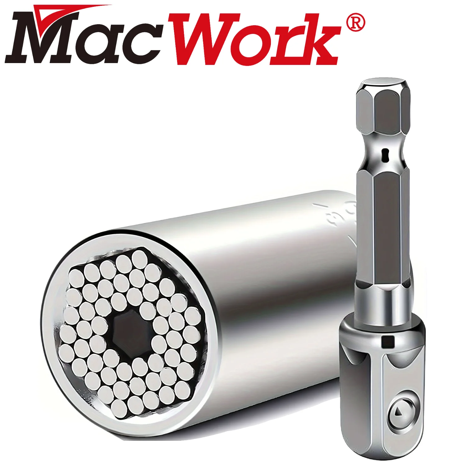 Universal Grip Socket Wrench Hand Ratchet Spanner Drill Adapter Tool 7mm - 19mm