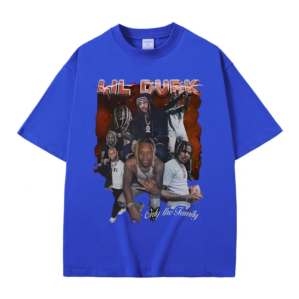 Limited Rapper Lil Durk Only The Family Graphic T-shirts Men's