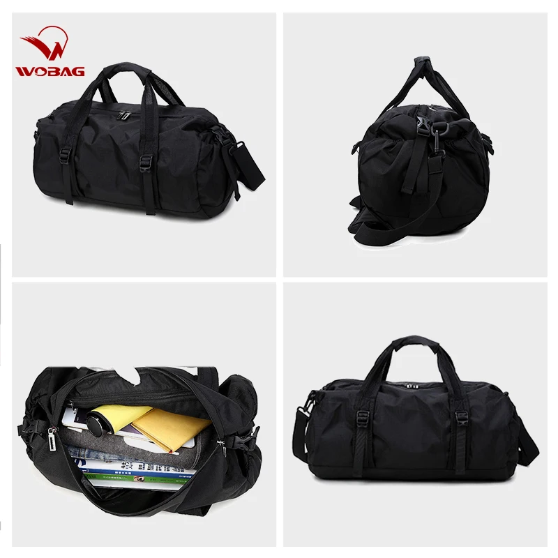 Fashion Black New Weekend Short-distance Travel Bag Foldable Men Sports Training Handbag Large Capacity Yoga Women Duffel Bag