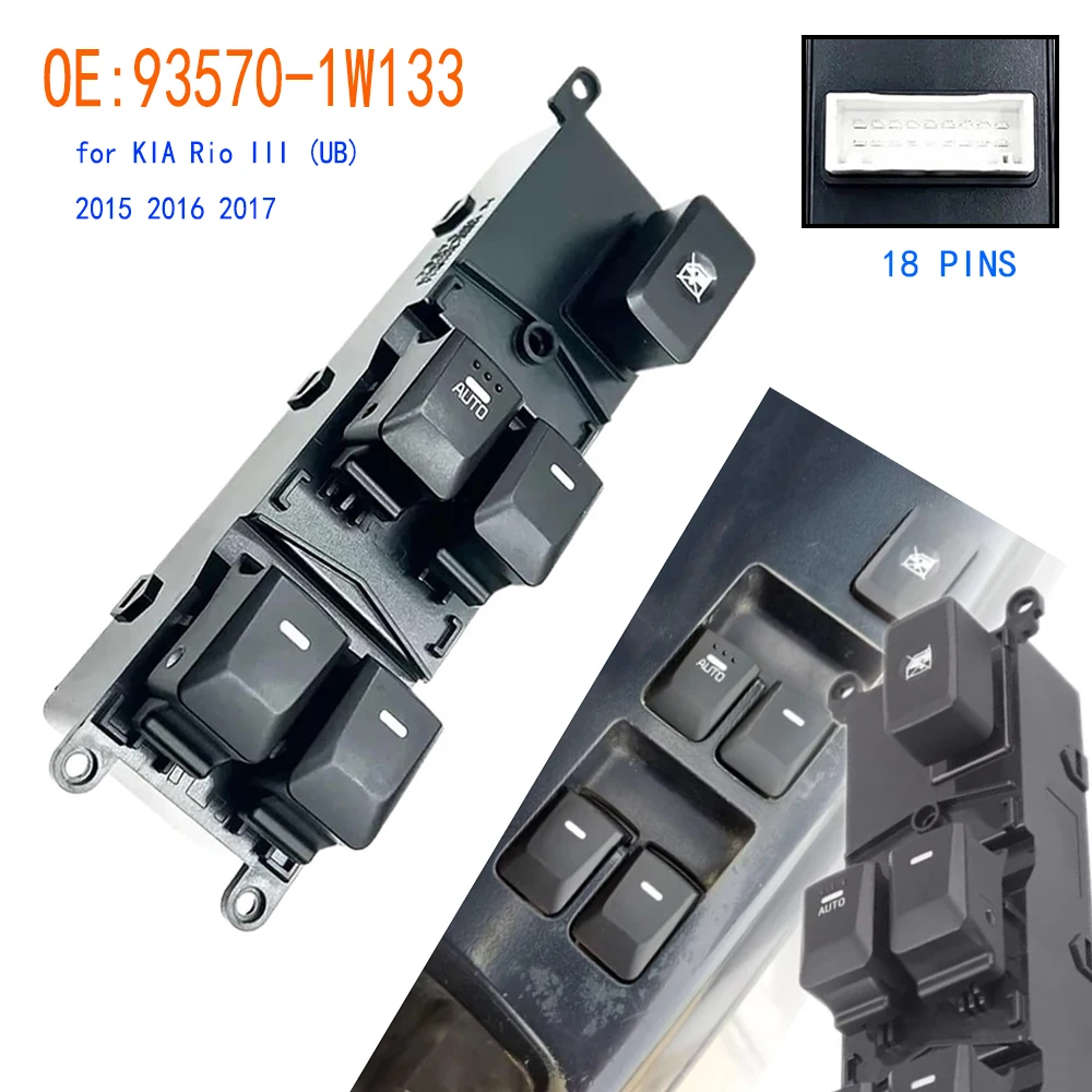 

Главный переключатель стеклоподъемника для KIA Rio III (UB) 2015 2016 2017, передняя левая кнопка управления электрическим стеклоподъемником, автомобильные аксессуары