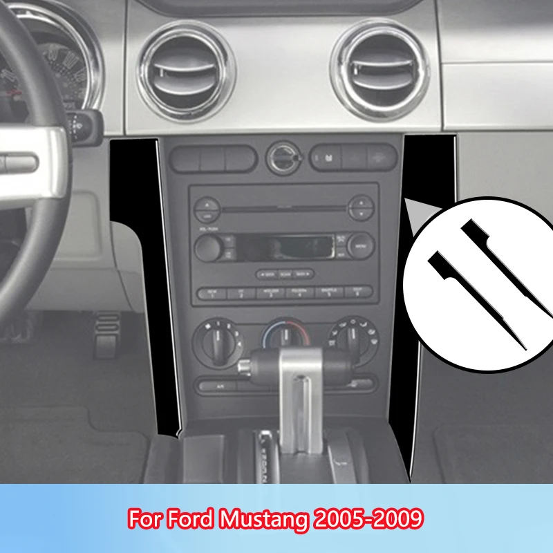 

Centre Console Sides Brand New ABS Gloss Black Stickers For Ford Mustang 2005 2006 2007 2008 2009 Car Interior Accessories