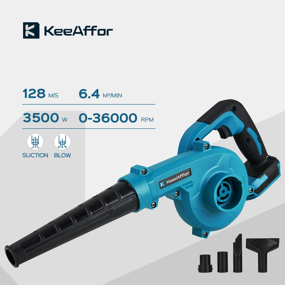 

KEEAFFOR 3500W High-speed Electric Air Blower & Cleaner 2in1 Cordless Cleaning Blowing Dust Leaf For Makita 18V Battery