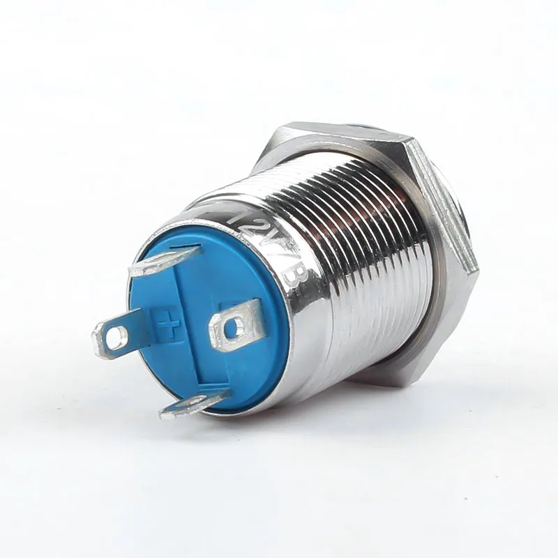 12mm  Metal Push Button Switch  With Light 5V 12V 24V 220V Self-Reset 2 Pins 1NO Mini  Waterproof Power Symbol Button Switch