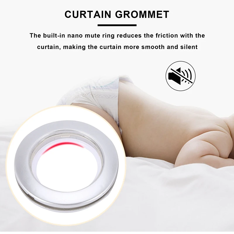 

【FQYL】50 упаковок втулки для штор, внутренний диаметр 43 мм, кольца для петель для штор, наномасштабное малошумное римское кольцо (серебро)