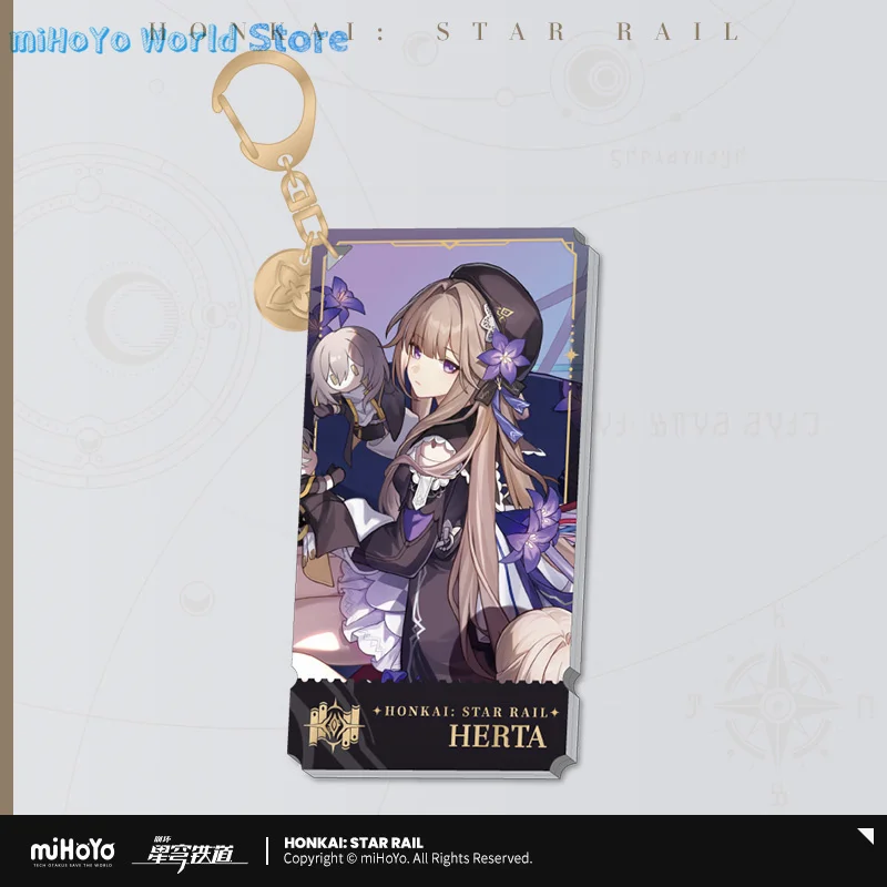 MiHoYo Official Genuine Honkai Star Rail Himeko Herta Acrylic Pendant Characters Jing Yuan Key Chain Serval Game Gifts Qingque