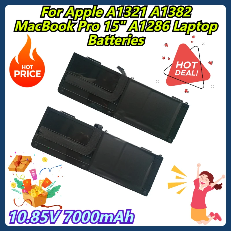 

10.85V 7000mAh For Apple A1321 A1382 MacBook Pro 15" A1286 Laptop Batteries