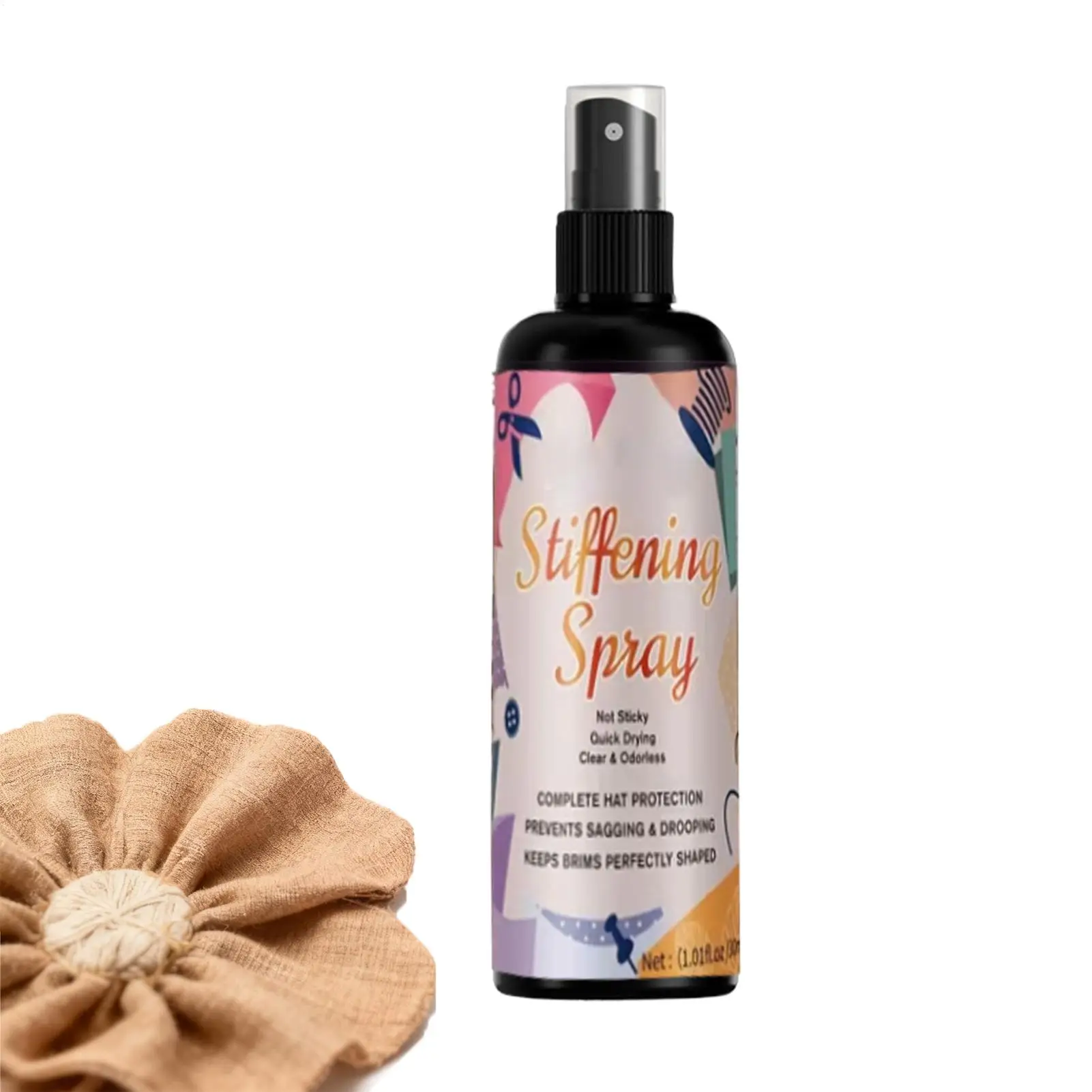 100ml Fabric Stiffener Spray Long Lasting Fabric Stiffener Spray Water Based Non Toxic Ideal For Hats Bags Crafts DIY Projects - view 3