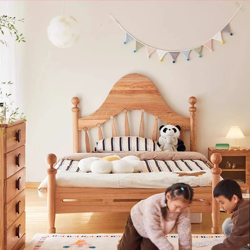 Wooden Japanese Massage Bed Single Space Saving Girls Loft Bed Children Safe Headboards Bedroom Cama Solteiro Modern Furniture