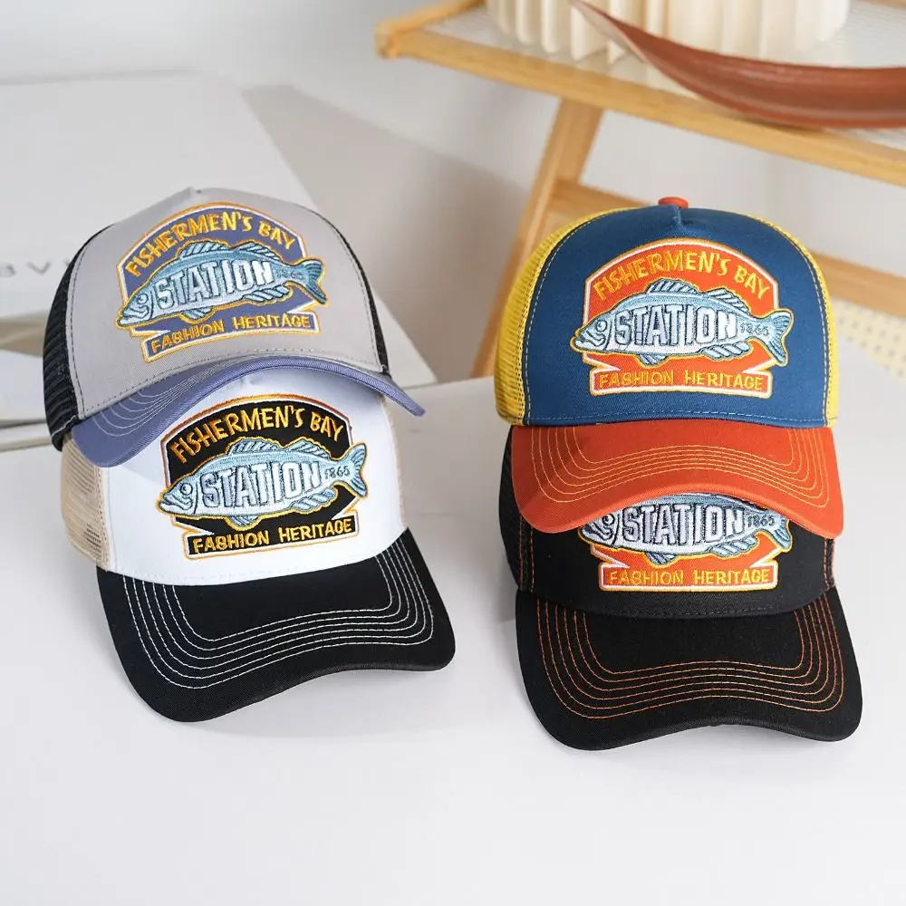 

Летняя дышащая рыболовная кепка, бейсболка, регулируемая кепка-тракер, солнцезащитная кепка, сетчатая спортивная кепка-снепбек, кепка для рыбака