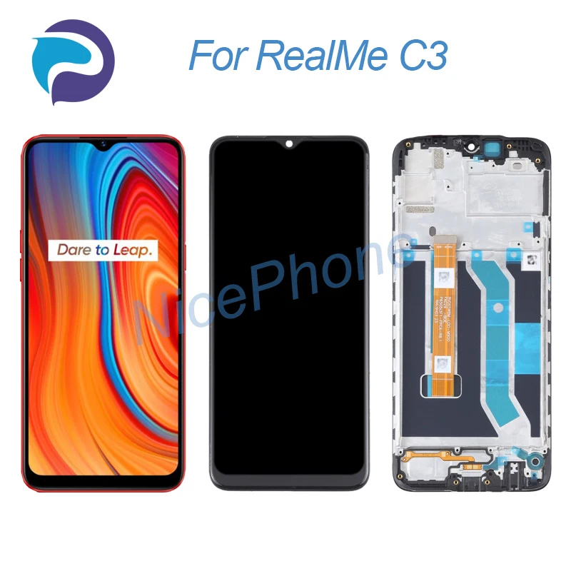 

ЖК-экран + сенсорный дигитайзер для RealMe C3, дисплей RMX2027, RMX2020, RMX2021 1600*720 для RealMe C3, ЖК-экран