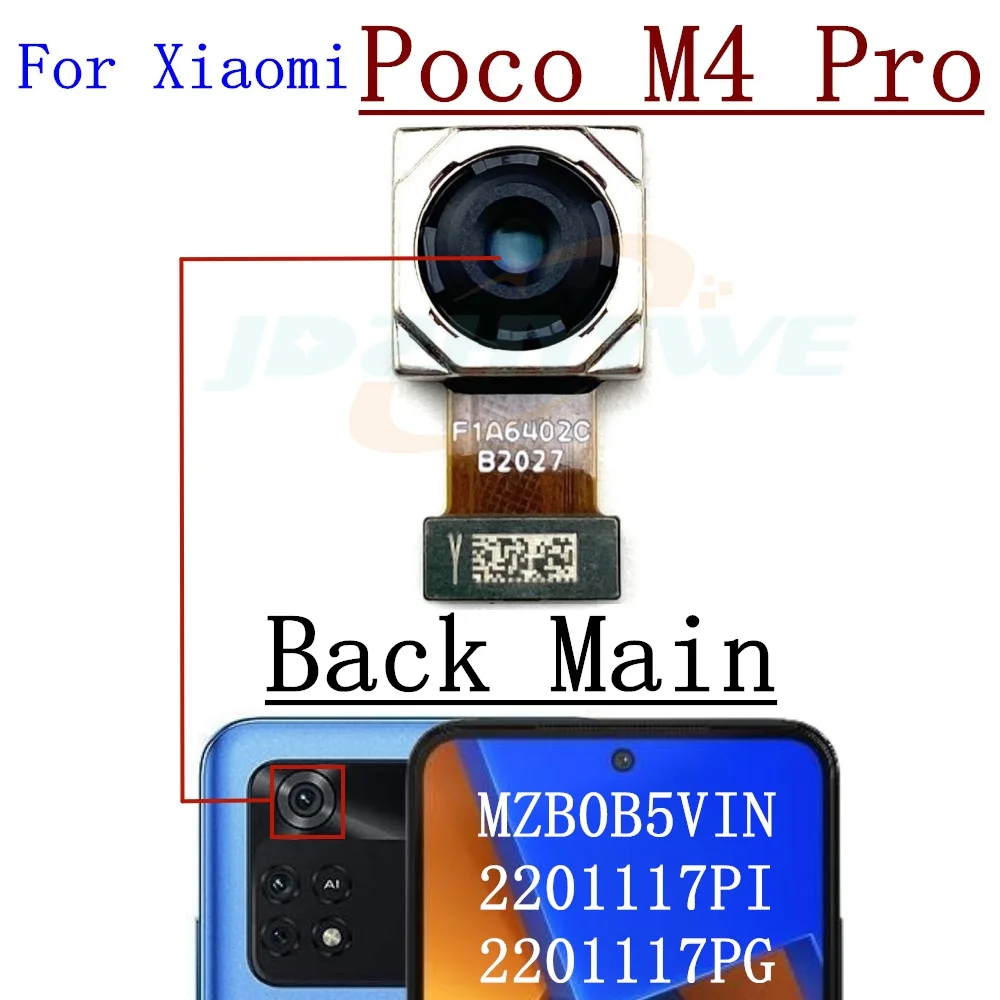 Back Front Camera For Xiaomi Mi Poco M5 M5s M4 M3 Pro C50 C55 Backside Selfie View Rear Camera Module Repair Spare Part