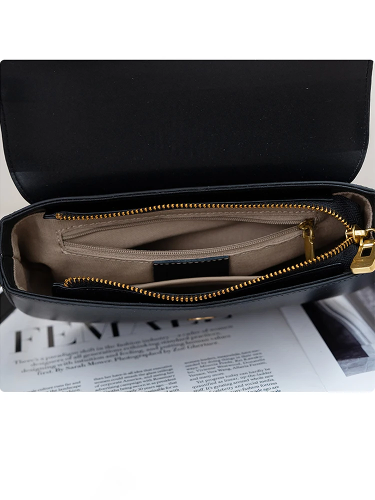 

Female Cow Natural Leather Crossbody Bags Women's Cowhide Fashion Small Square Shoulder Bag Ladies Commute Flap Box Handbags