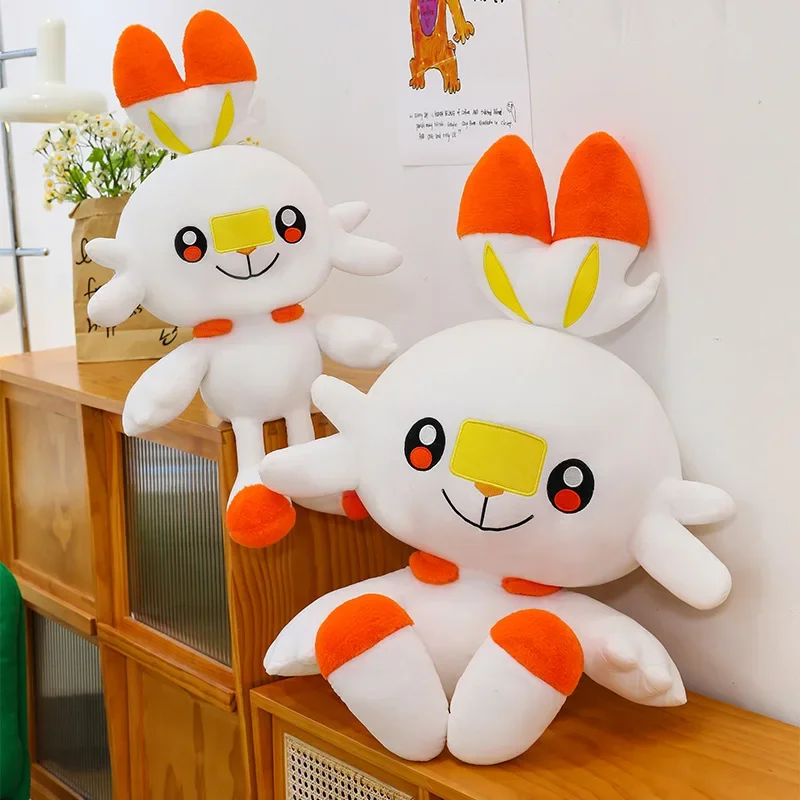 

50/90 см Scorbunny Pokemon, большие плюшевые игрушки, аниме-кукла, милый гигантский кролик Покемон, мультяшная плюшевая подушка, подарок для детей на Рождество