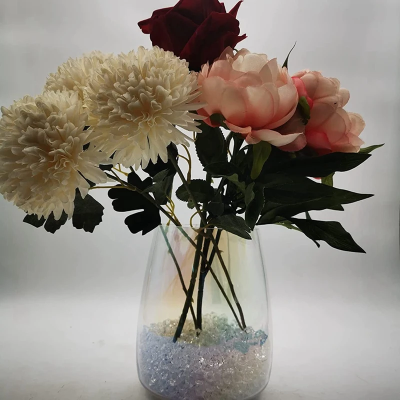 Vase Fillers Transparent 11X14mm For Centerpieces, Crushed Ice Crystals Clear Rocks Diamonds