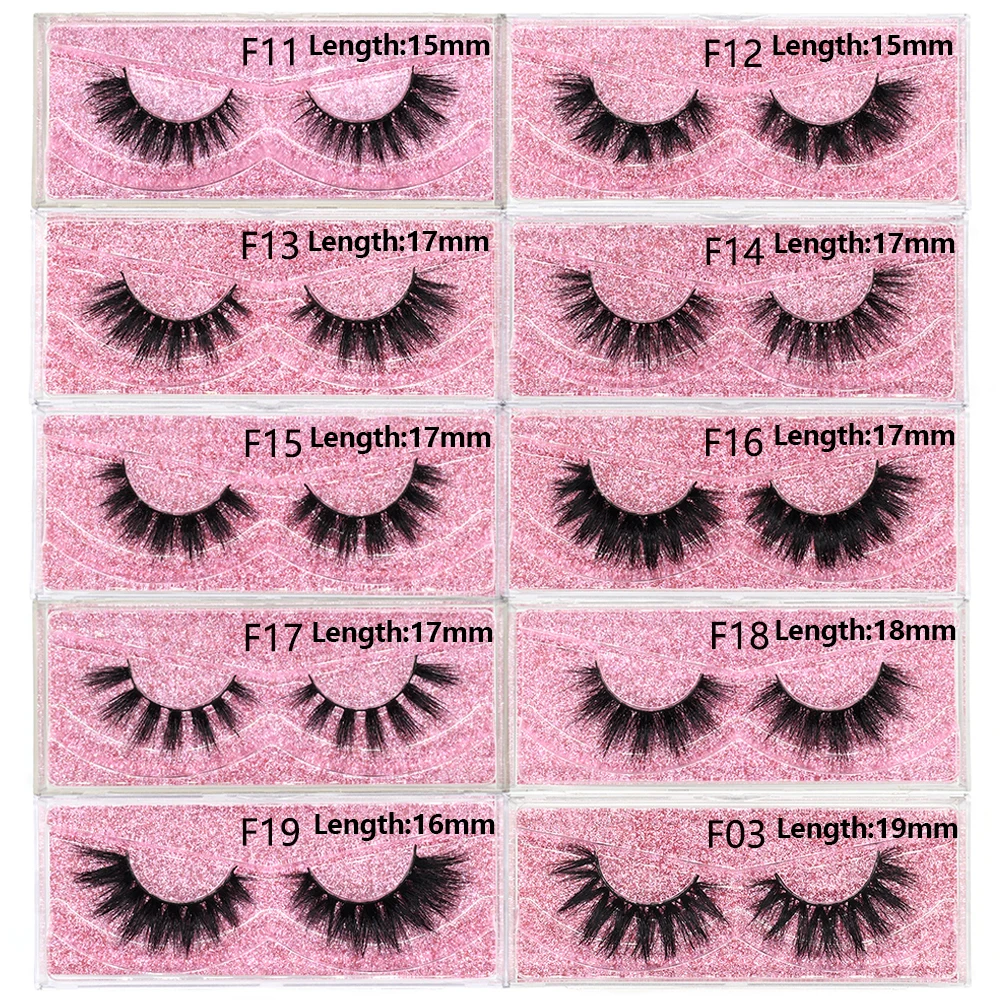 FOXESJI Nerz-Wimpern Flauschige Dramatische Wispy Kreuz-Falsche Wimpern Streifenwimpern Verlängerung Natürliche Weiche 3D Nerz-Wimpern Make-up – Detail 4