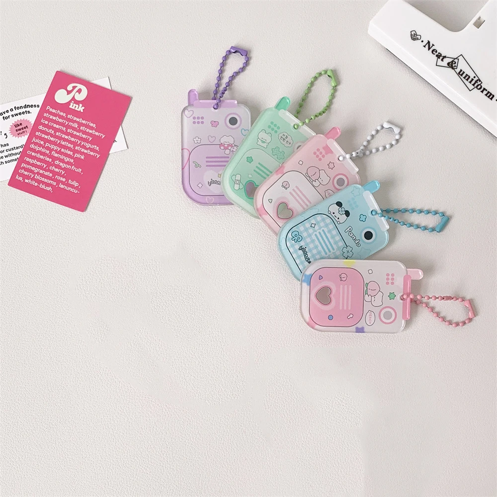 1 inch mobile phone modeling transparent photo frame pendant certificate photos key chain idol pendant