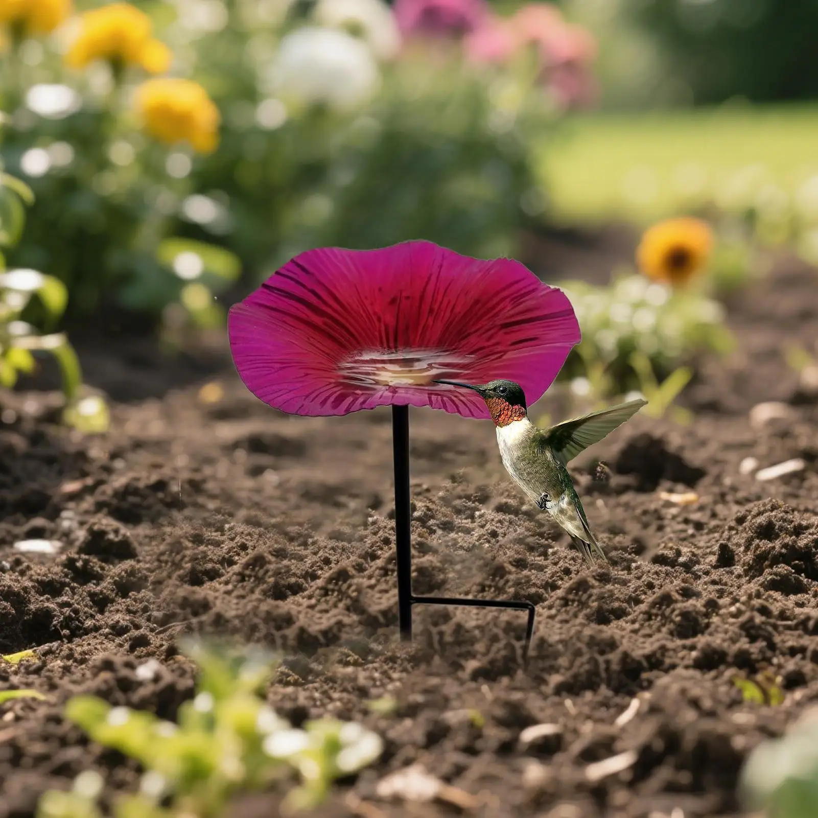 Bird Bath For Outdoors Garden Removeable Stand Bird Bath Bowl With Garden Stake Aesthetic Courtyard Outdoor Yard Adornes Gift