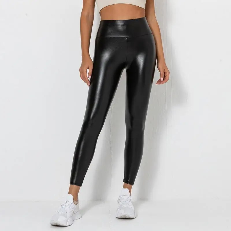 PU Leather Leggings Leather Pants Women Sexy Hips Push Up Leggings Leather Pants Pencil Pants Tight High Waist Casual Leggings