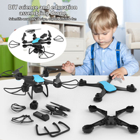 JJRC H108 RC Drone DIY Teaching Assembly Interactive Training Fixed Altitude Aerial Photography Remote Control Aircraft Kid Gift