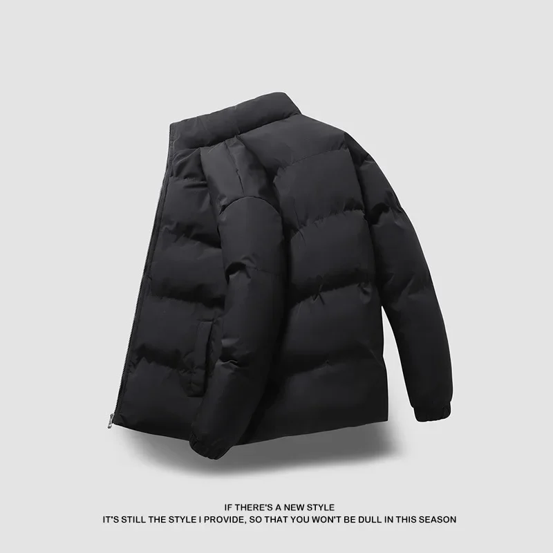 البوب جديد الشتاء الرجال سترة قطن معطف القطن عادية الرجال أسفل سترة سترة منفوخة الوقوف طوق ملابس للرجال #4