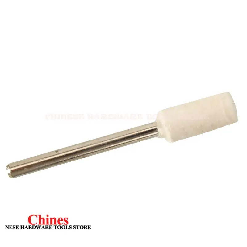 Roda Poles Wol Felt OD 6mm untuk Mesin Bor Dremel, Alat Putar, Shank 3mm