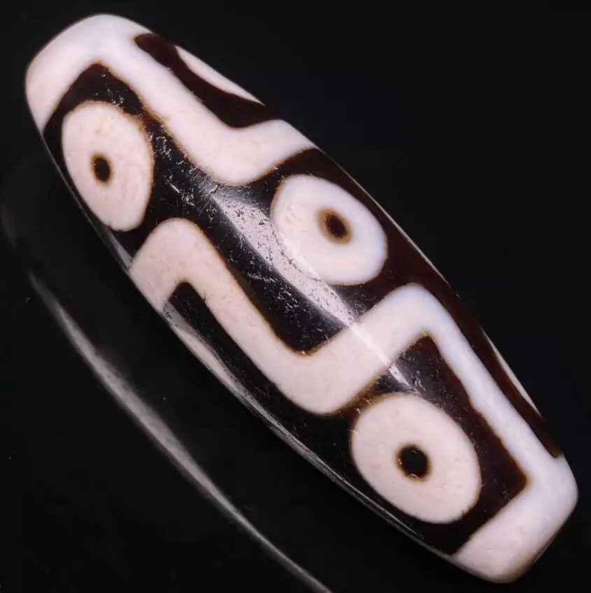 

Ancient Tibetan DZI Beads Old Agate Cinnabar 9 Eye Amulet Pendant GZI 48×16mm