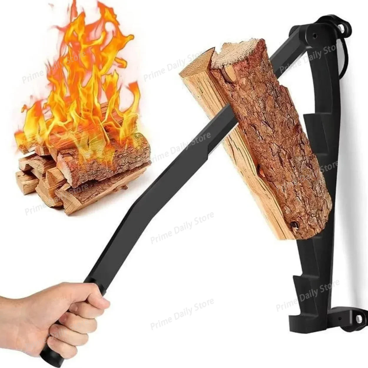 Carbon‑Steel Wall‑Mounted Kindling Splitter, Manual Household Device for Softwood Kindling Processing