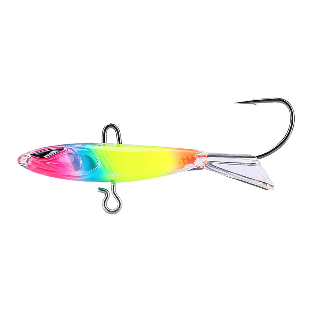 6.5cm 9.8g Ice Fishing Hard Bait Lure with Realistic 3D Fish Shape Reflective Coating and 11.5mm Single Barbed Hook