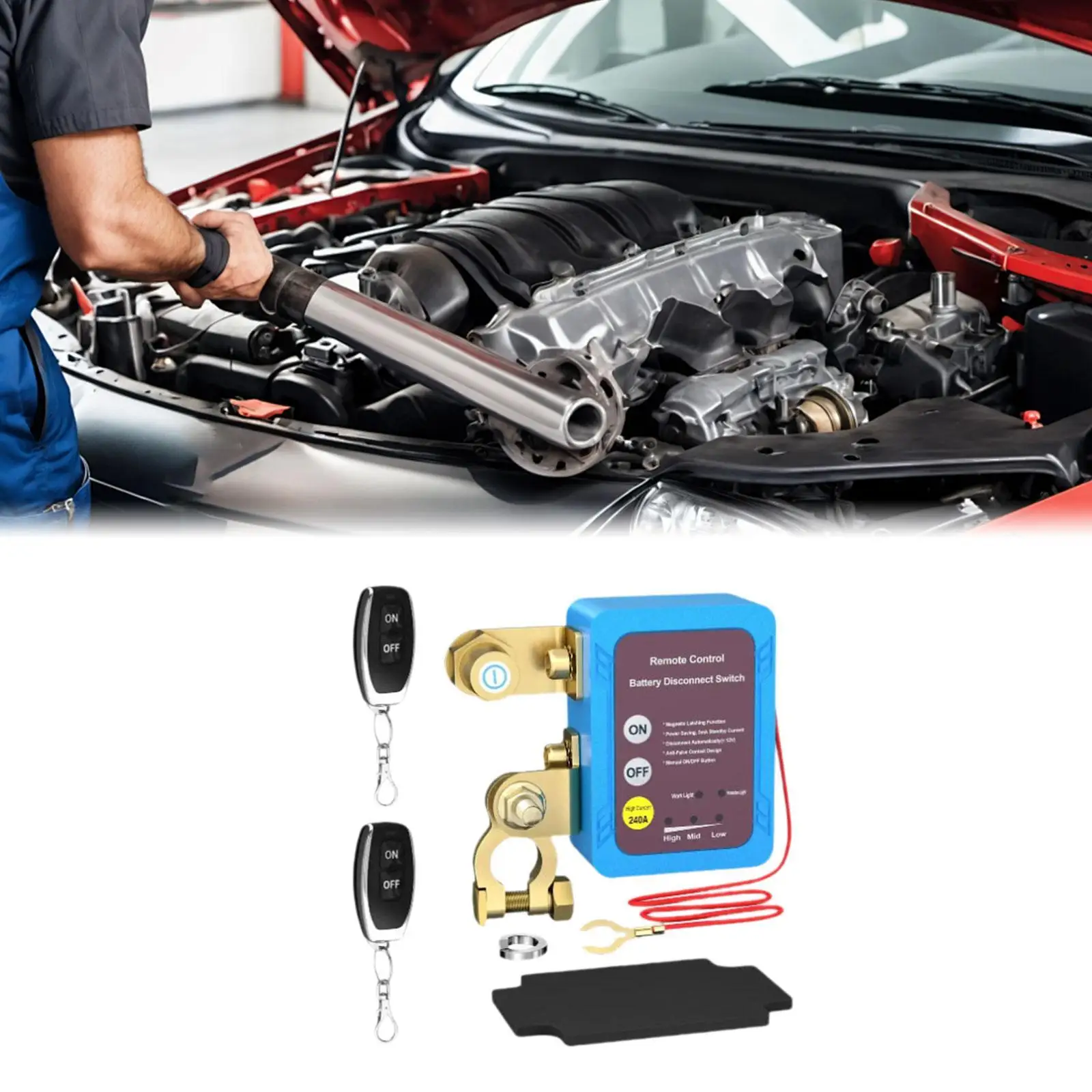 

Car Battery Disconnect Switch Master Switch Spare Parts Relay Practical Sturdy Replacement Voltage Kill Switch for SUV