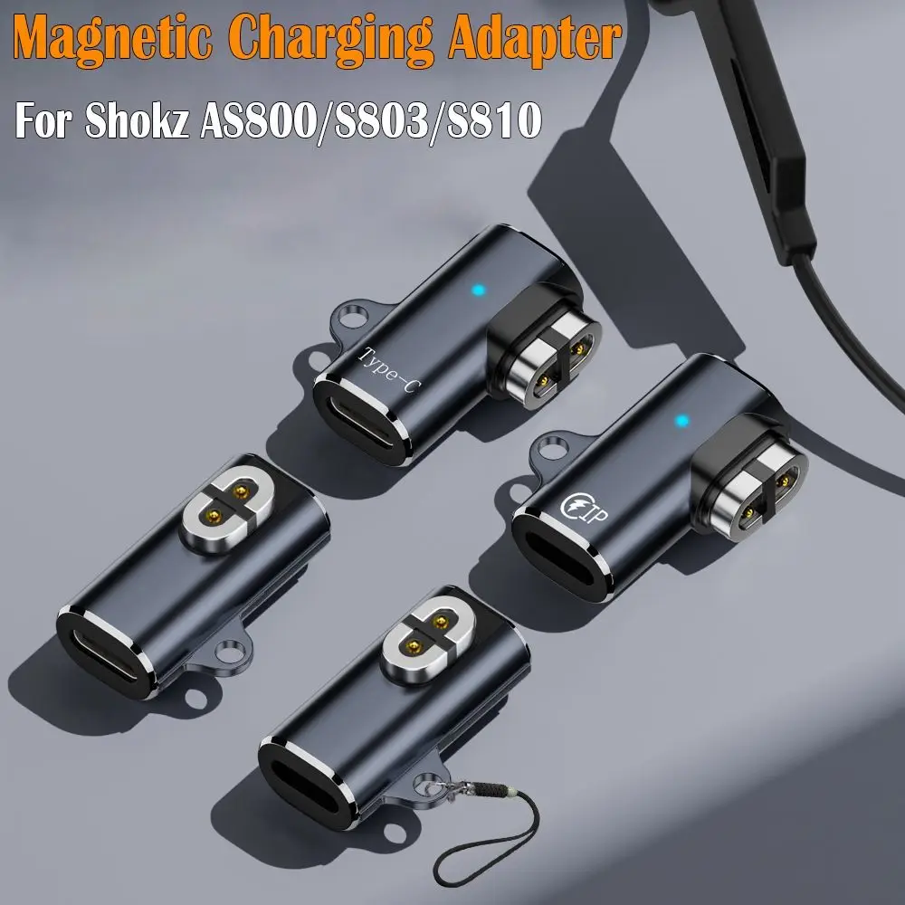 Bone Conduction Headphone Charging Adapter 90 Degree Bending LED Indicator Magnetic Charger Safe for Shokz AS800/S803/S810/AS700