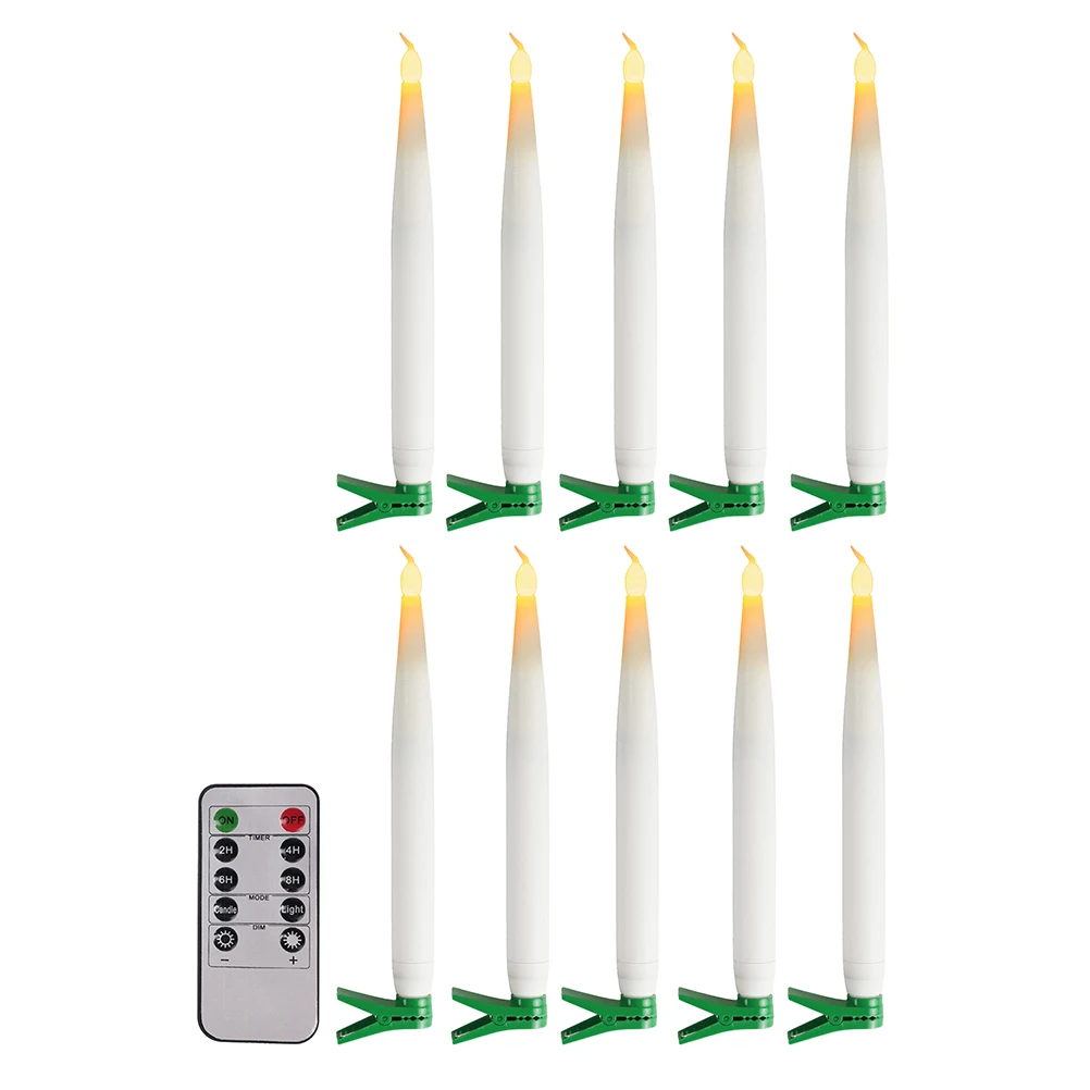 

10 Pcs Electronic Light Christmas Tree Lights Taper Party Decor Lamp LED Conical