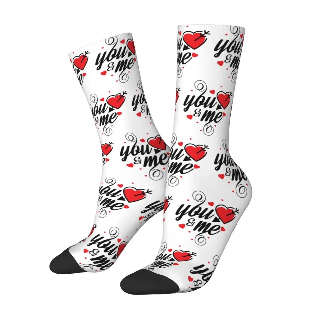 You And Me I Love You calcetines Harajuku absorbentes de sudor, medias largas para todas las estaciones, accesorios para regalos para hombres y mujeres