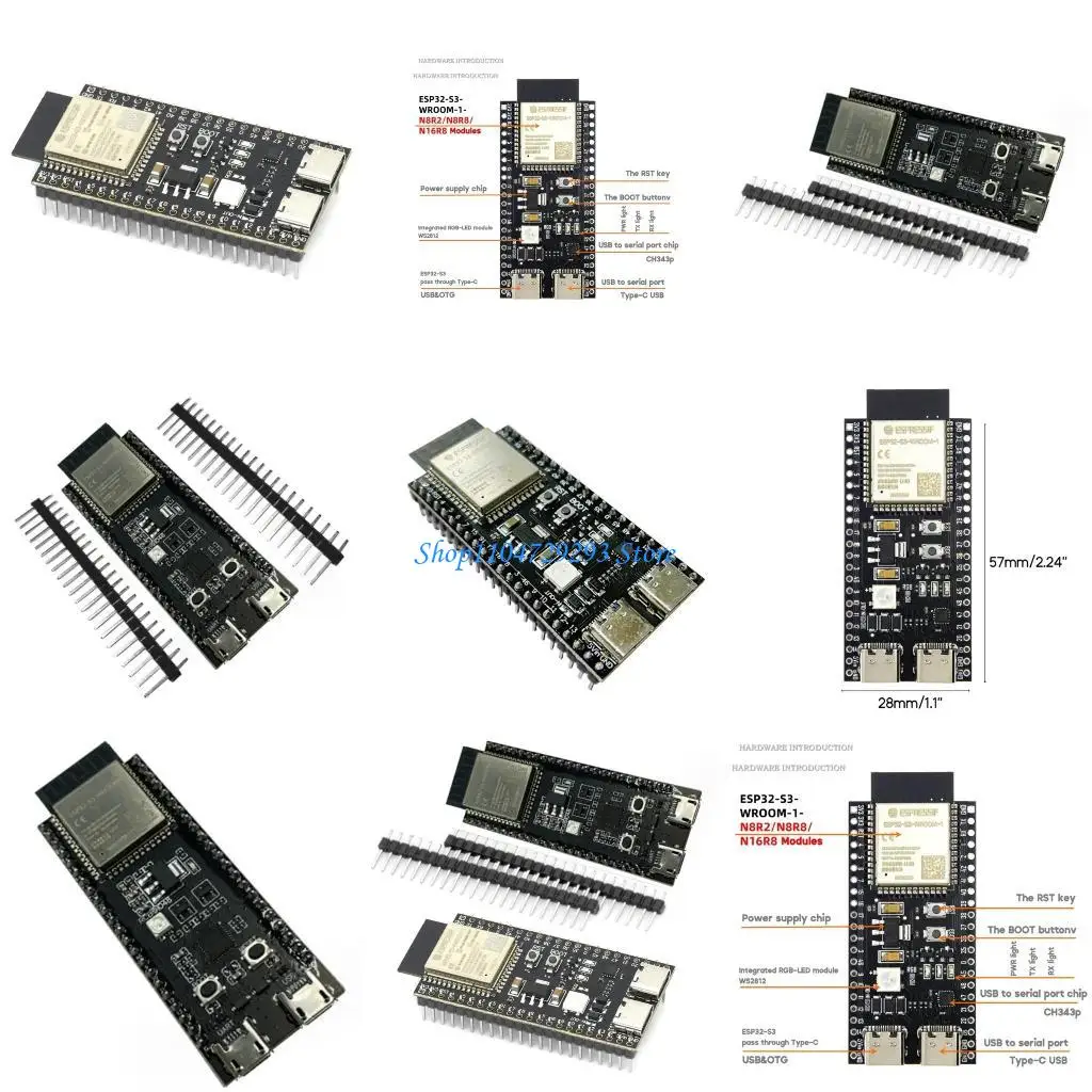 

Y2GD ESP32S3-DEVKITC-1 ESP32S3 WIFI BLA5.0 Плата разработки сетки ESP32S3 Процессор беспроводного модуля ESP32S3-Wroom-1-N16R8
