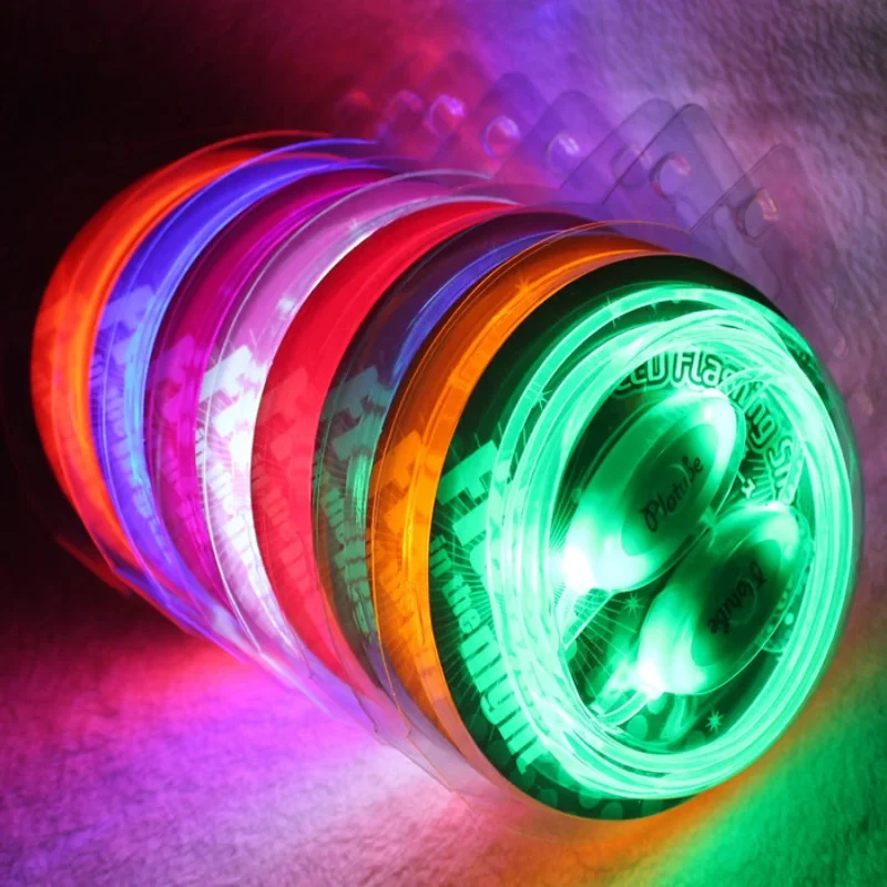 2 قطعة LED أربطة الحذاء الرياضية ليلة مضيئة أربطة الحذاء توهج سلاسل الأحذية ضوء فلاش مستدير أربطة الحذاء للنساء الرجال أربطة أحذية كسول