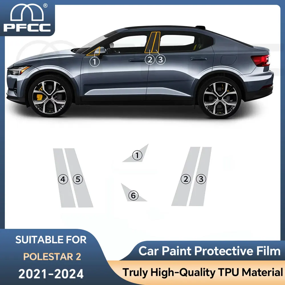 

For Polestar 2 2021-2024 PPF Paint Protection Film TPU Car Body Pre-cut Clear Headlight Rearview Anti-scratch Invisible Car Film
