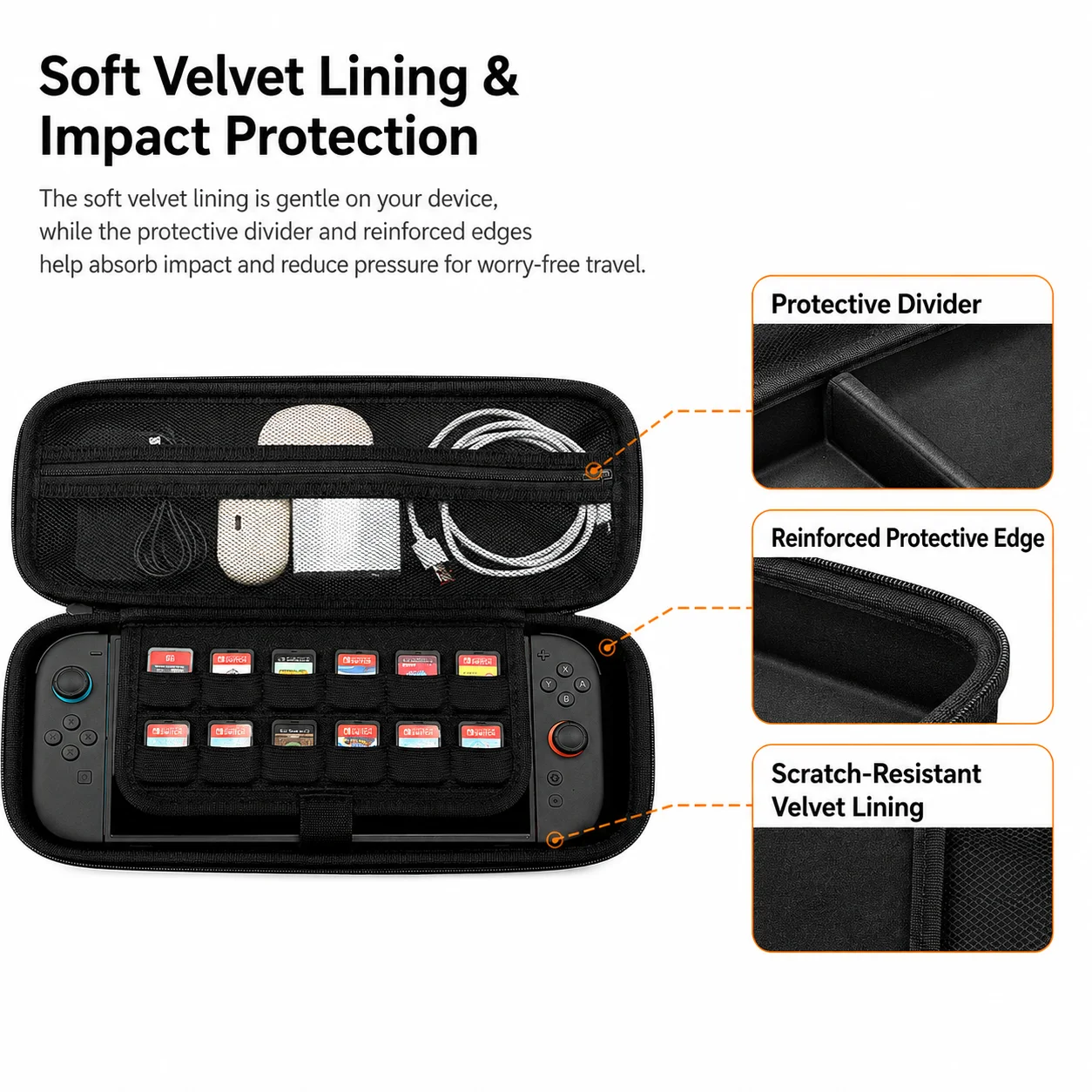 YOOPEO Carrying Case Storage Bag for Mobapad M12, NYXI Hyperion 3 & Switch 2 Console Zipper Shell Shockproof Protective Case