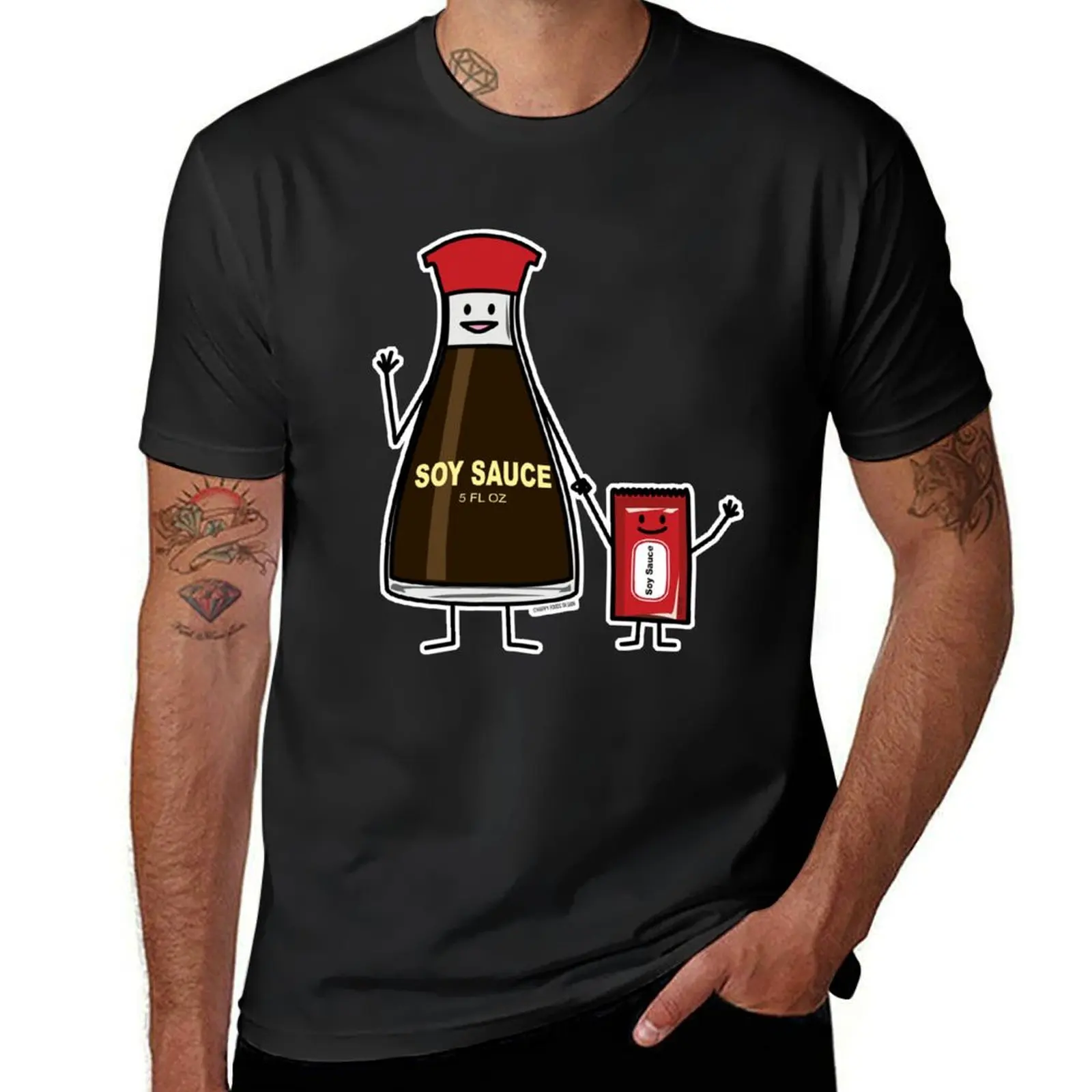 Soy Sauce Bottle Packet kid child condiment Asian T-Shirt boys whites shirts graphic tees Men's t-shirt